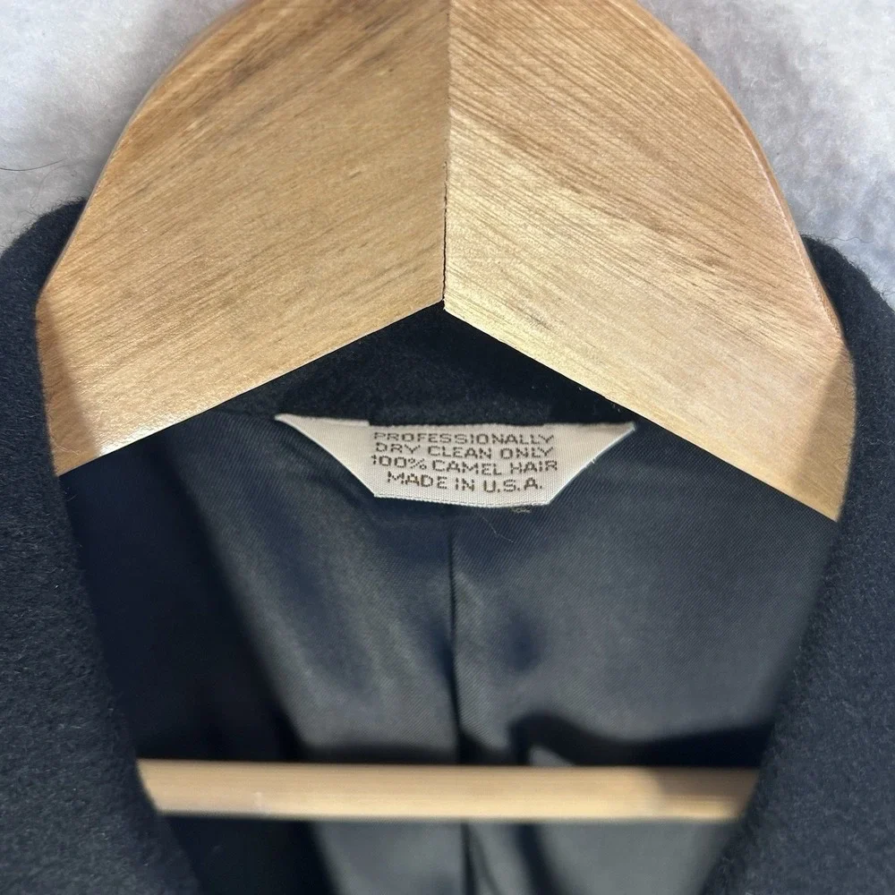 Hunt Valley 100% Camel Hair Blazer coat jacket Men 42R Classic Fit Navy Blue EUC